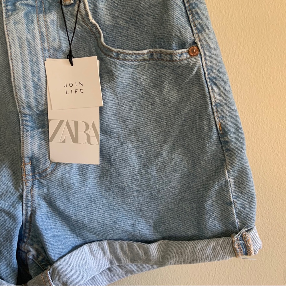 NWT Zara Mom Fit Denim Shorts